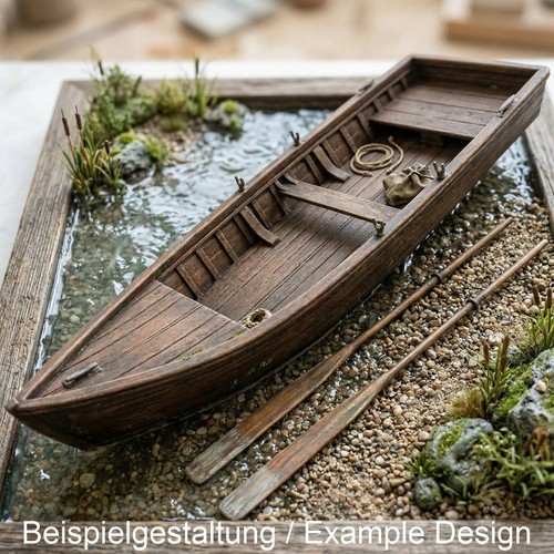 Ruderboot mit paddel 3d - ruderboot,